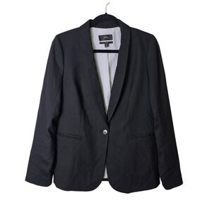J. Crew 8 Tall Parke Blazer Black Jacket Wool Blend One Button Preppy Business